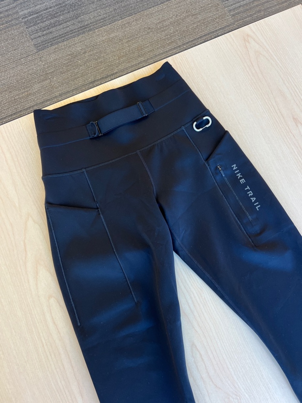 Nike trail go dri-fit firm-support high-waisted 7/8 length black leggings small - Picture 5 of 11